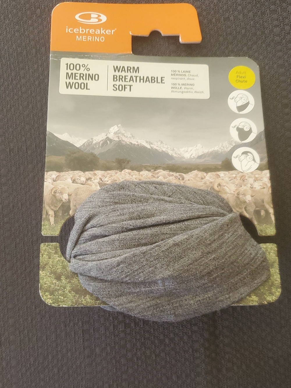 ICEBREAKER MERINO ADULT FLEXI CHUTE IN GRITSTONE HEATHER /SZ:OS